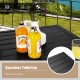 Spacious 32-inch outdoor steel square bar table with powder-coated, waterproof surface, ideal for dining and.