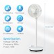 9-inch portable oscillating pedestal fan in white with adjustable height, 3 speeds, and remote control for home or.