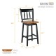 Swivel bar stool set of 2 in black and walnut, featuring a 24.5-inch height and 360° swivel for versatile seating.