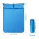 Self-inflating camping sleeping mat with pillows, 74"x52", waterproof surface, ideal for outdoor activities and travel.