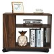 Multifunctional 3-tier side table with wheels, crafted from particle board, perfect for storage in any room.