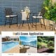 Patio bar set featuring 2 ergonomic bar stools and a square table, perfect for poolside or garden relaxation.