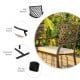 High backrest bar stool with curved armrest and anti-slip footpads, perfect for patio relaxation and comfort.