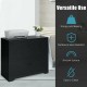 2-drawer lateral file cabinet in black with smooth surface, strong load bearing, and adjustable bars for home or office.