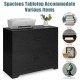 2-drawer lateral file cabinet in black with spacious tabletop for printer, featuring smooth slide rails and anti-tilt.