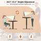 L-shaped electric standing desk with height adjustment from 28.5"-45.5", featuring LCD display and memory positions for.