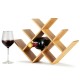 Bamboo wine rack showcasing a wine bottle with elegant butterfly design, ideal for kitchen countertops and compact.