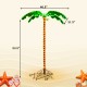 5 feet LED pre-lit palm tree decor with a sturdy square metal base, ideal for weddings and outdoor parties.
