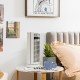 14-inch mini oscillating tower fan in white with 3 speeds, designed for quiet cooling in small spaces like bedrooms or.