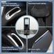 Close-up of the TFT remote controller and USB charging port on the Therapy 08 massage chair in black.