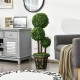 36-inch artificial topiary triple ball tree with vibrant green PE leaves in a decorative pot for indoor and outdoor.