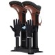 Electric shoe dryer with two pairs of brown boots and gloves, featuring ozone disinfection and 180-minute timer.