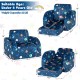 Convertible 3-in-1 kid sofa bed in blue with planet patterns, designed for toddlers, perfect for playtime and.