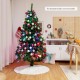 6 feet pre-lit fiber optic artificial Christmas tree with 617 branch tips, ideal for indoor holiday decoration.