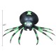 6-foot inflatable Halloween spider with green accents, made of durable polyester, perfect for indoor and outdoor decor.