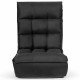 Adjustable black floor chair with four positions, ergonomic design for gaming, TV watching, or reading.