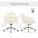 Modern fluffy faux fur office chair dimensions, adjustable height 16"-19.5", supports up to 300 lbs, ideal for teens.