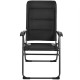 Black patio folding chair featuring a lightweight foldable design and breathable oxford fabric, ideal for easy.