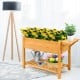 Elevated planter box with 8 grids, made of durable fir wood, perfect for comfortable gardening on patios or balconies.