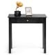 Black small space console table with drawer, sturdy MDF and wood construction, ideal for living room or hallway use.