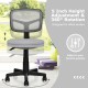 Gray armless computer chair with a curved backrest and height adjustment, perfect for a comfortable home office setup.