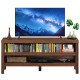 Stylish walnut TV stand console showcasing open storage for media devices, perfect for enhancing any living space decor.