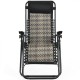 Folding rattan zero gravity lounge chair in gray with removable head pillow, perfect for outdoor relaxation.