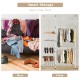 Telescopic clothes hanger with shoe rack and shelves, adjustable height, ideal for organizing limited spaces.