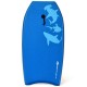 Lightweight blue bodyboard with EPS core and crescent tail, designed for surfing fun and easy transport.
