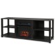 2-Tier TV storage cabinet console with adjustable shelves, made of MDF, fits up to 65-inch TV, perfect for living room.