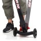 Folding kids scooter with adjustable T-bar, featuring a curved handlebar and sturdy three-wheel design for balance.
