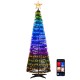 6.2 feet pop-up lighted Christmas tree with 282 RGB LED lights and star topper, perfect for festive indoor or outdoor.