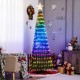 6.2 feet pop-up lighted Christmas tree with 282 RGB LED lights, featuring vibrant colors and a star topper for festive.