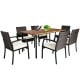 Elegant armchairs with soft cushions from the patio dining set, crafted with durable PE rattan for ultimate outdoor.