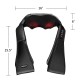 U-shaped black shiatsu neck massager with 8 deep-kneading nodes and heating function for personalized comfort.