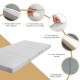Folding sofa bed foam mattress with removable cover, carrying handles, and breathable mesh fabric for versatile use.