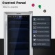 Control panel of the 15-inch beverage cooler with adjustable temperature and LCD display for easy operation.