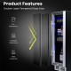 15-inch beverage cooler with double-layer tempered glass door, adjustable shelves, and blue LED lights for stylish.