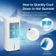 3-in-1 evaporative air cooler in white with 5L water tank, adjustable airflow, and remote control for home or office.