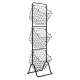 3-tier fruit basket stand with adjustable heights, featuring removable wire baskets for fresh storage in kitchen or.