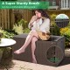 Sturdy 105-gallon deck box in dark brown, featuring dual-wall construction and a lockable design for secure storage.