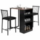 Stylish black chairs with PU leather upholstery and ergonomic design, complementing the brown triangular table for.
