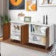 4-door kitchen buffet sideboard in white with spacious storage compartments, perfect for dining room or kitchen use.