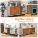 4-door kitchen buffet sideboard in white, featuring spacious storage compartments and a durable, waterproof surface.