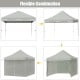 Pop-up gazebo with gray oxford fabric, adjustable height, and removable sidewalls, ideal for outdoor events and.