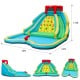 Double side inflatable water slide park with climbing wall, 12ft wide, 7.5ft tall, perfect for outdoor summer fun.