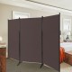 Brown 3-panel room divider with adjustable design and durable hinges, perfect for creating private spaces at home.