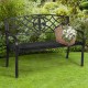 50-inch metal garden bench featuring a stylish backrest and smooth armrests, ideal for relaxing in your garden or.