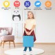 Blue 15-inch square toddler floor cushion with ergonomic handle, soft foam, and waterproof cover for versatile seating.