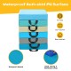 Stack of 6 colorful 15-inch toddler floor cushions with waterproof PU cover and ergonomic handles for easy transport.